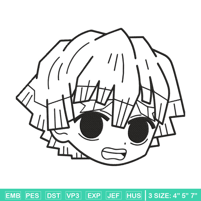 Zenitsu chibi Embroidery Design,Demon slayer Embroidery,Embroidery File,Anime Embroidery,Anime shirt, Digital download.jpg
