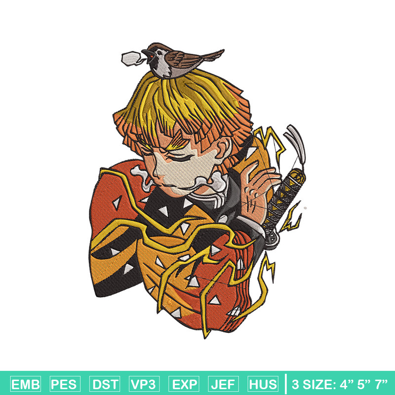 Zenitsu poster Embroidery Design, Demon slayer Embroidery,Embroidery File,Anime Embroidery,Anime shirt,Digital download..jpg