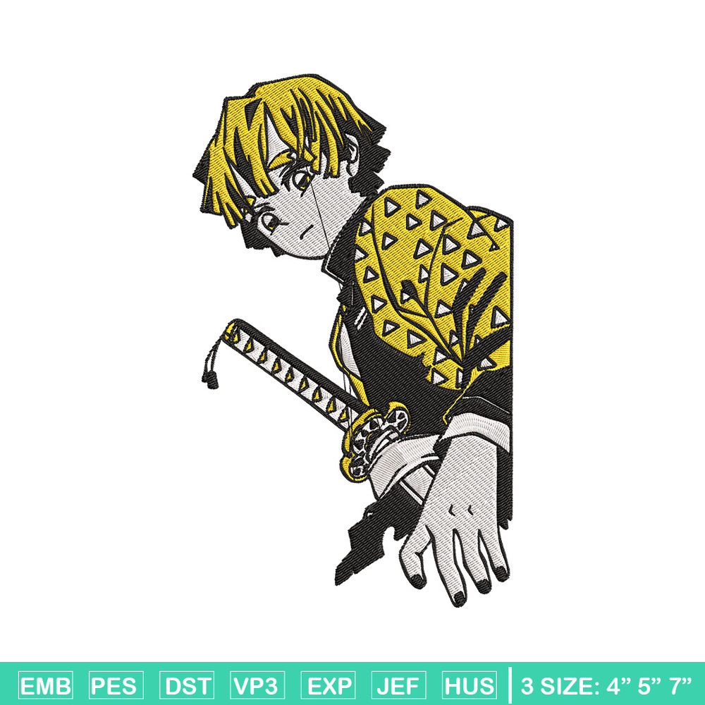 Zenitsu poster Embroidery Design,Demon slayer Embroidery, Embroidery File,Anime Embroidery,Anime shirt,Digital download.jpg