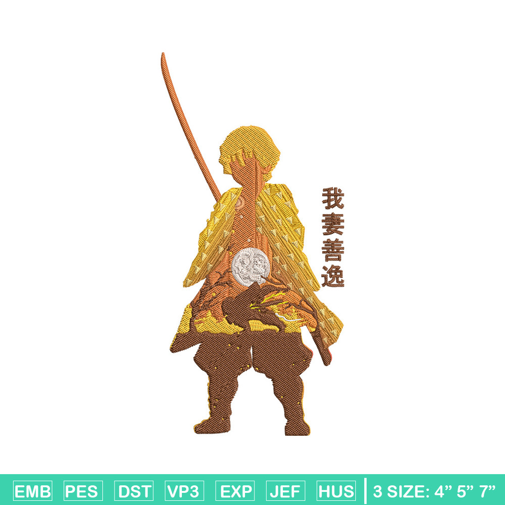Zenitsu poster Embroidery Design,Demon slayer Embroidery,Embroidery File, Anime Embroidery,Anime shirt, Digital download.jpg