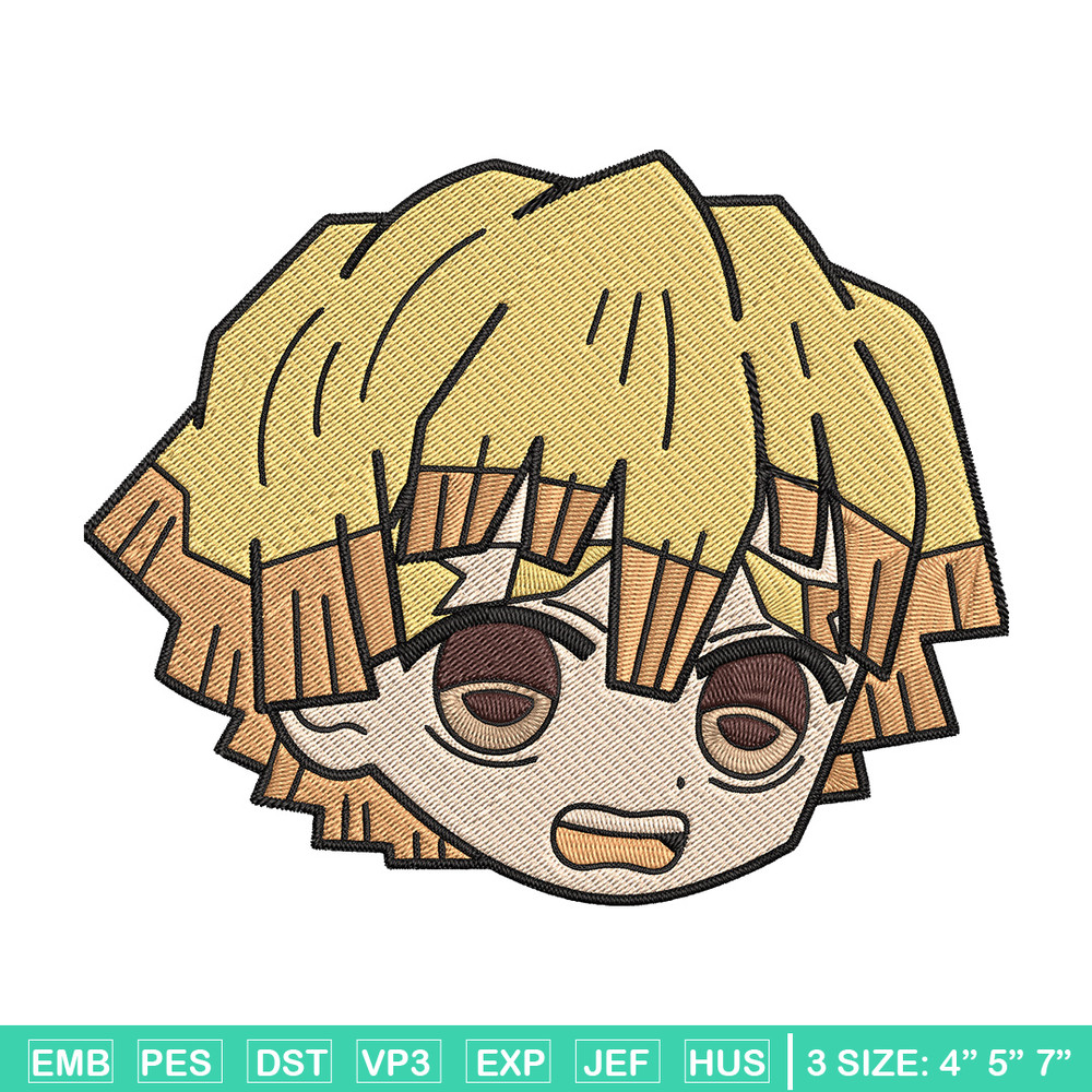 Zenitsu sticker Embroidery Design, Demon slayer Embroidery, Embroidery File, Anime Embroidery, Digital download.jpg