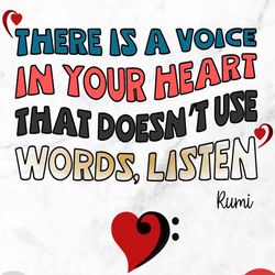 Rumi quote SVG PNG, Heartfelt Wisdom, Inspirational Quote, Silent Voice Within, Typography Art, SVG PNG JPG, Positive