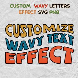Custom Wavy Text SVG PNG, Custom wavy letters svg, Personalized Retro Wavy Text Svg, Vintage Name Monogram Svg. Cut File