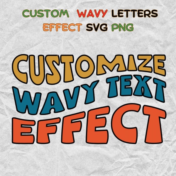 Wavy Pattern With Text Custom Wavy Text SVG PNG, Custom wavy letters svg, Personali | Inspire ...