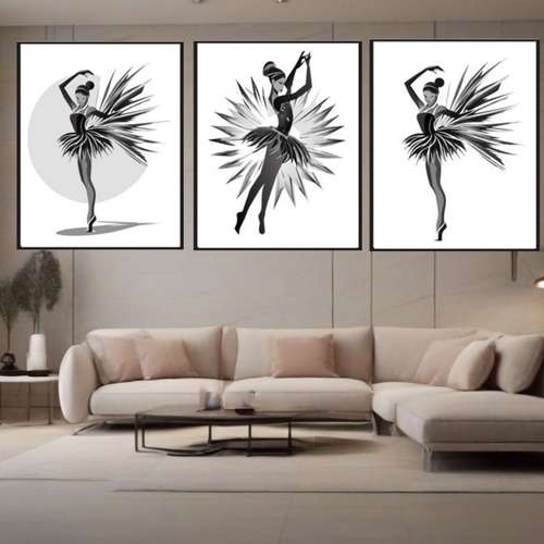 Ballet Dancer Art Print set of 3 PNG JPG, Ballet art PNG JPG, Woman Figure Wall Art Ballerina Poses Wall Decor, png jpg