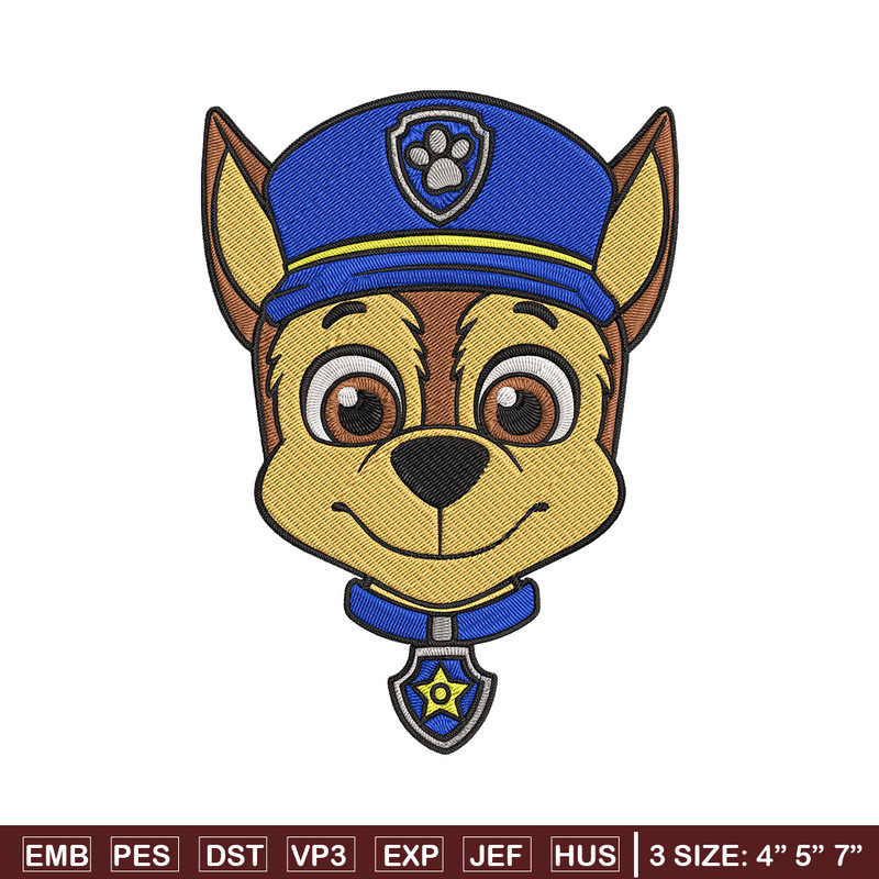 Chase dog Embroidery Design, Paw Patrol Embroidery, Embroidery File,Anime Embroidery, Anime shirt, Digital download.jpg