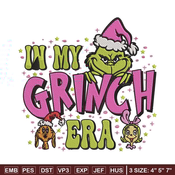 In my grinch Embroidery Design, Grinch Embroidery, Embroidery File, Chrismas Embroidery, Anime shirt, Digital download.jpg