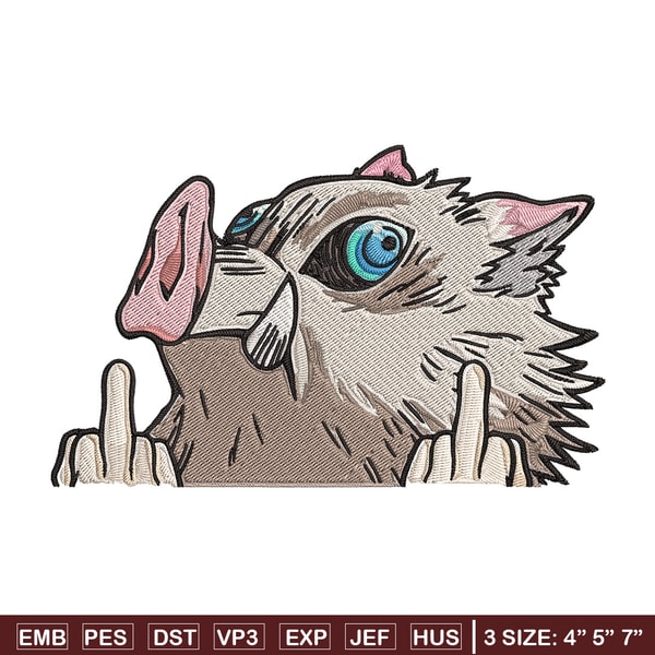 Inosuke Peeker Embroidery Design, Demon slayer Embroidery, Embroidery File, Anime Embroidery, Digital download.jpg