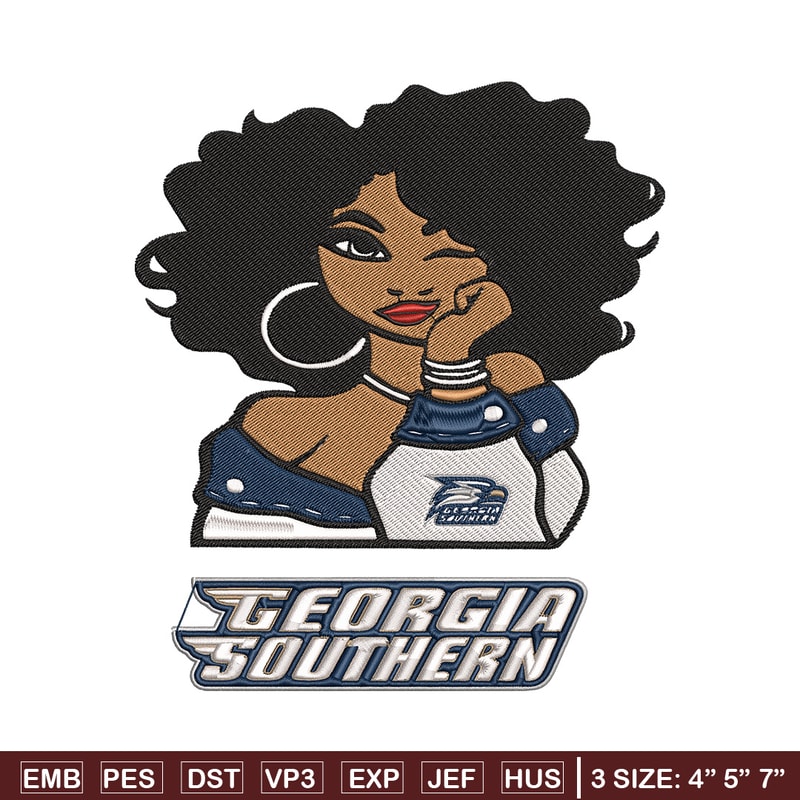 Georgia Southern girl embroidery design, NCAA embroidery, Sport embroidery, logo sport embroidery, Embroidery design.jpg