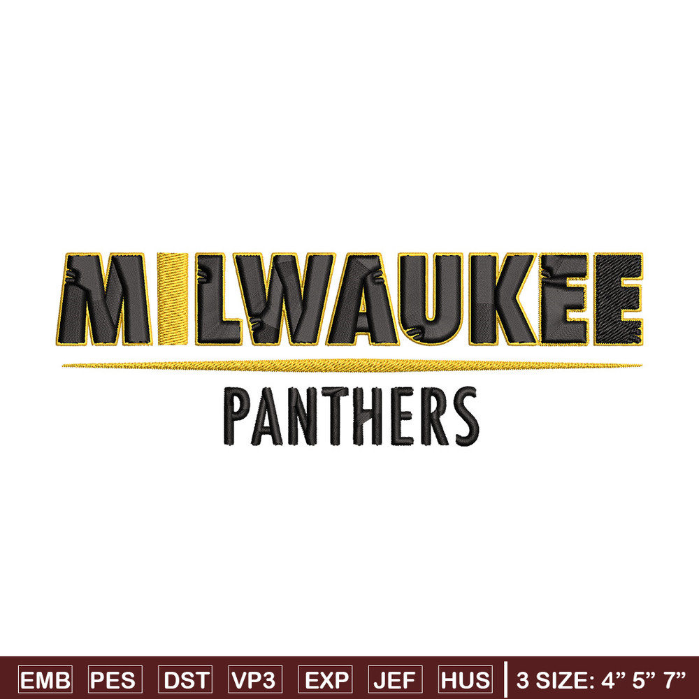 Milwaukee Panthers logo embroidery design, NCAA embroidery, Embroidery design,Logo sport embroidery,Sport embroidery.jpg