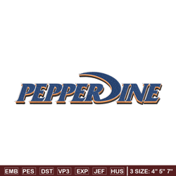pepperdine waves logo embroidery design, ncaa embroidery,sport embroidery, embroidery design, logo sport embroidery.