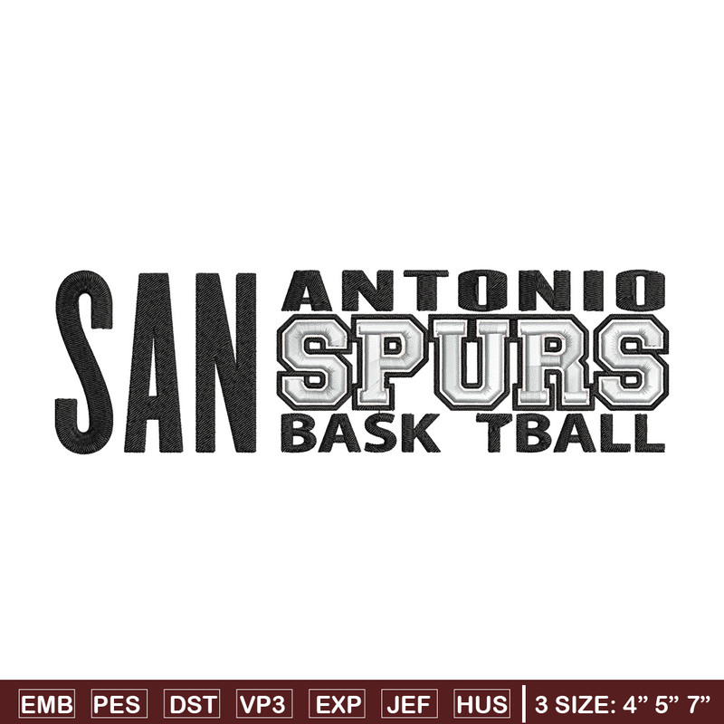 San Antonio Spurs logo embroidery design, NBA embroidery, Embroidery design,Logo sport embroidery, Sport embroidery.jpg