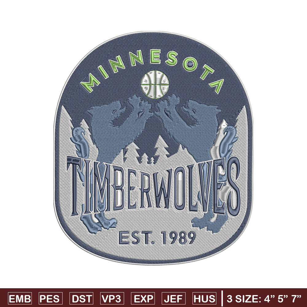 Timberwolves design embroidery design, NBA embroidery, Sport embroidery, Embroidery design, Logo sport embroidery.jpg