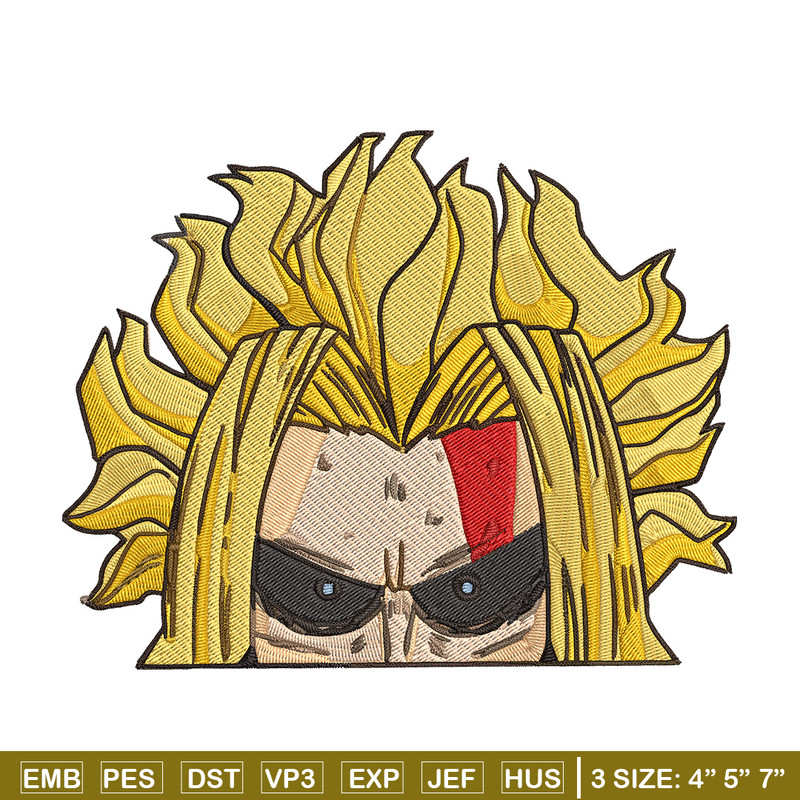 All Might Peeker Embroidery Design, Mha Embroidery, Embroidery File, Anime Embroidery, Anime shirt, Digital download.jpg