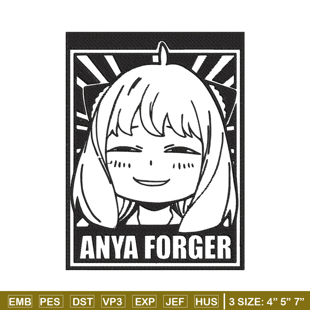 Anya poster Embroidery Design, Spy x family Embroidery, Embroidery File, Anime Embroidery, Anime shirt,Digital download.jpg