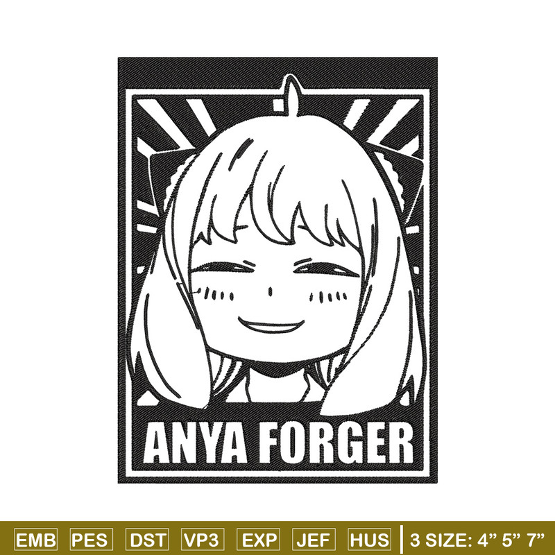 Anya poster Embroidery Design, Spy x family Embroidery, Embroidery File, Anime Embroidery, Anime shirt,Digital download.jpg