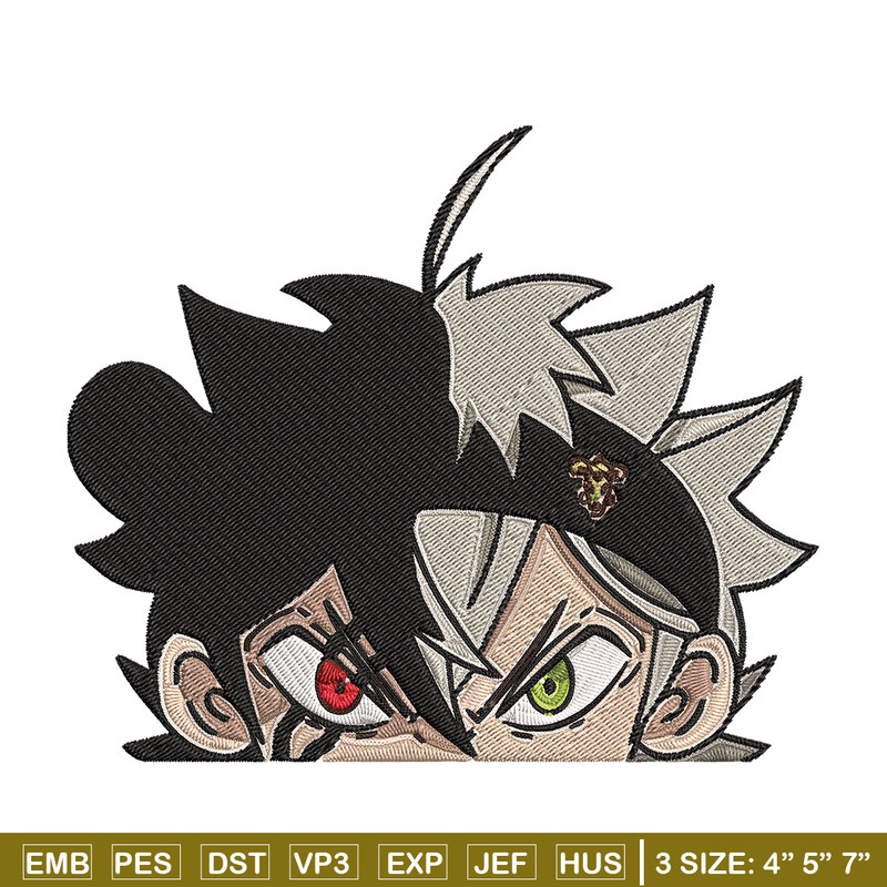 Asta Peeker Embroidery Design, Black clover Embroidery, Embroidery File, Anime Embroidery, Anime shirt,Digital download.jpg