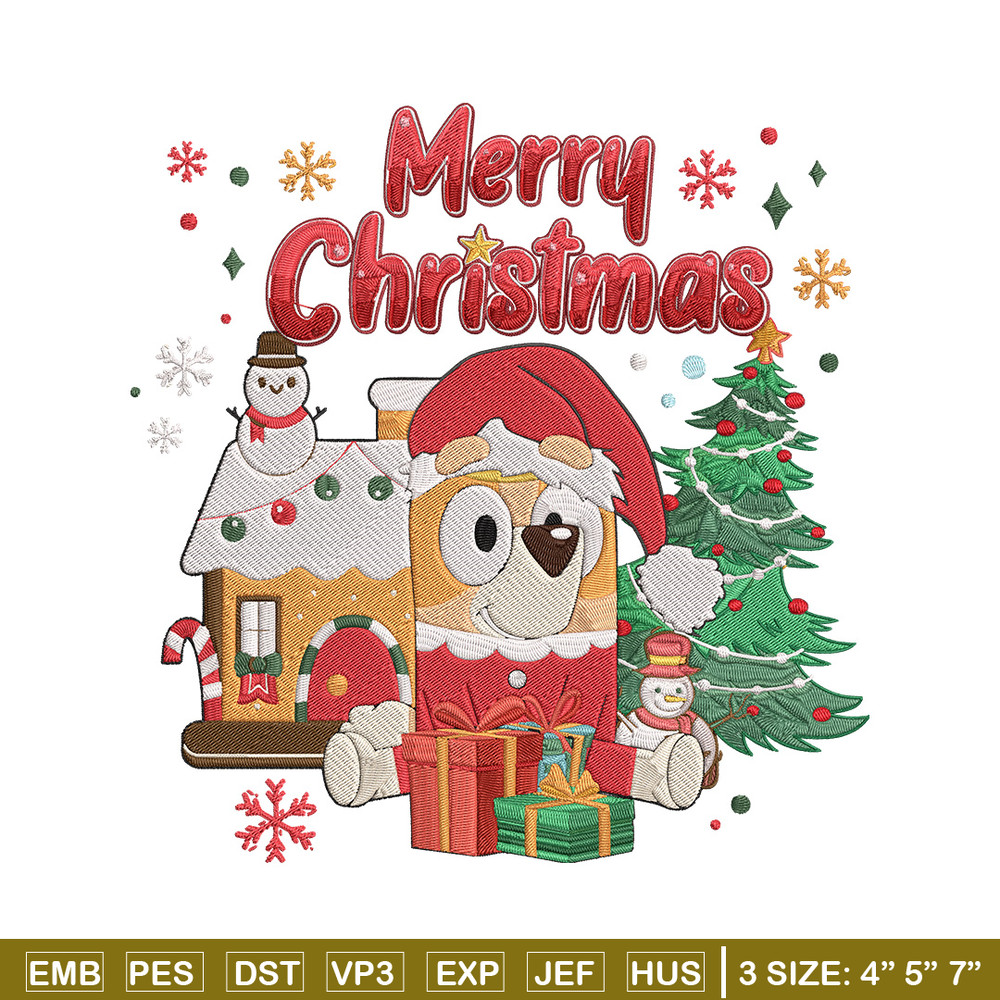 Bingo merry chrismas Embroidery Design,Bluey Embroidery, Embroidery File, Chrismas Embroidery, Digital download.jpg