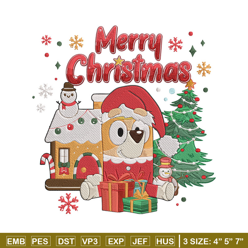 Bingo merry chrismas Embroidery Design,Bluey Embroidery, Embroidery File, Chrismas Embroidery, Digital download.jpg