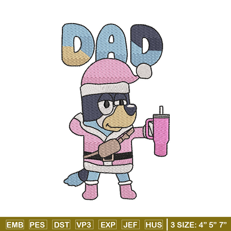 Bluey dad embroidery design, Bluey embroidery, Chrismas design, Embroidery file, Embroidery shirt,Digital download.jpg