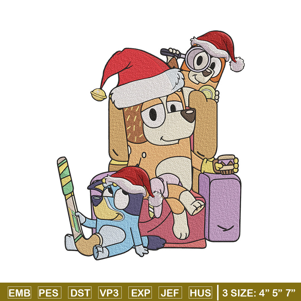 Bluey family Embroidery Design, Bluey Embroidery, Embroidery File, Chrismas Embroidery,Anime shirt, Digital download..jpg