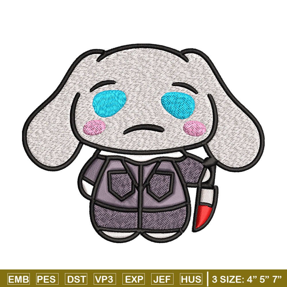 Bunny horror cartoon Embroidery design, Bunny horror Embroidery, logo design, Embroidery File, Instant download..jpg