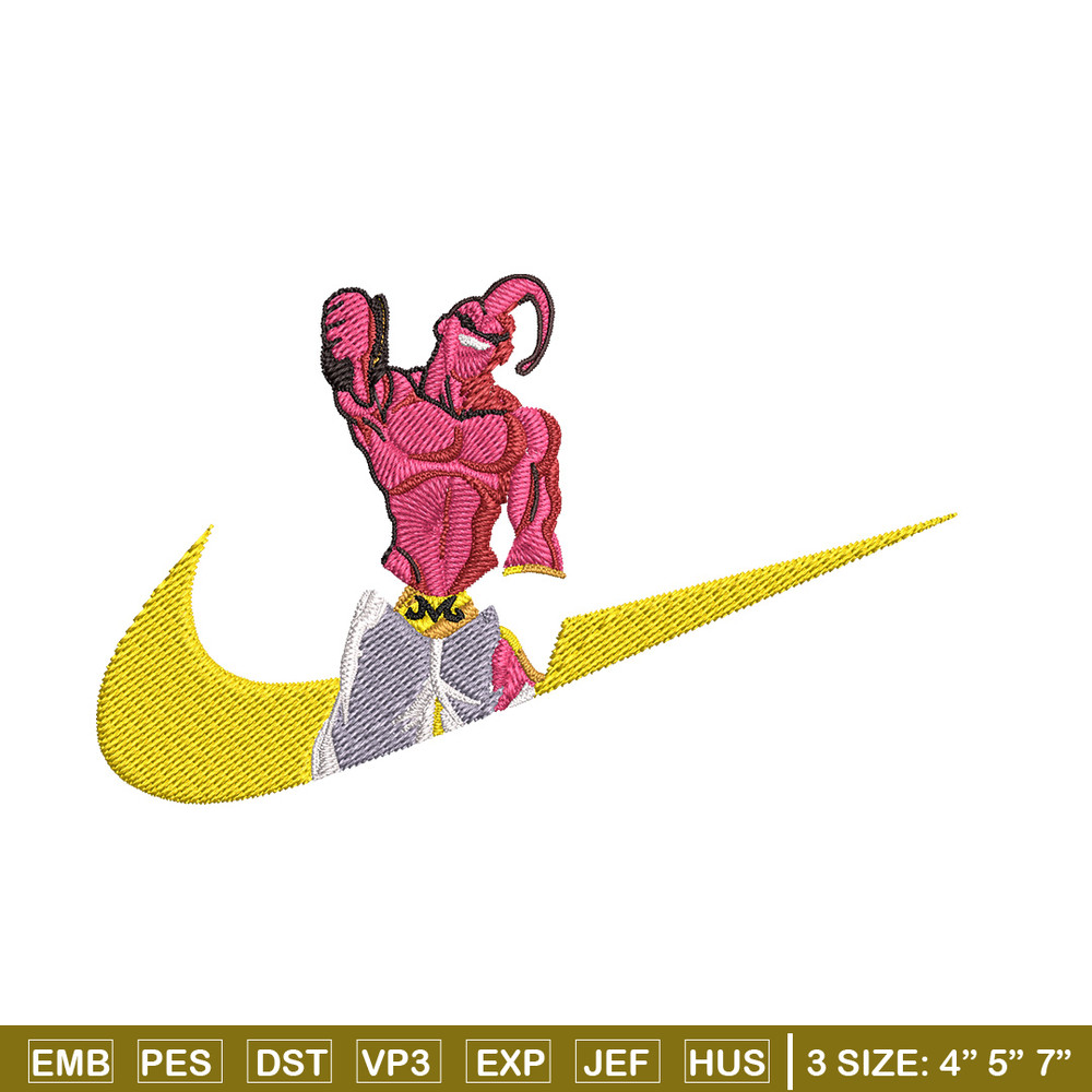 Buu x nike Embroidery Design, Dragonball Embroidery, Embroidery File, Nike Embroidery, Anime shirt, Digital download.jpg