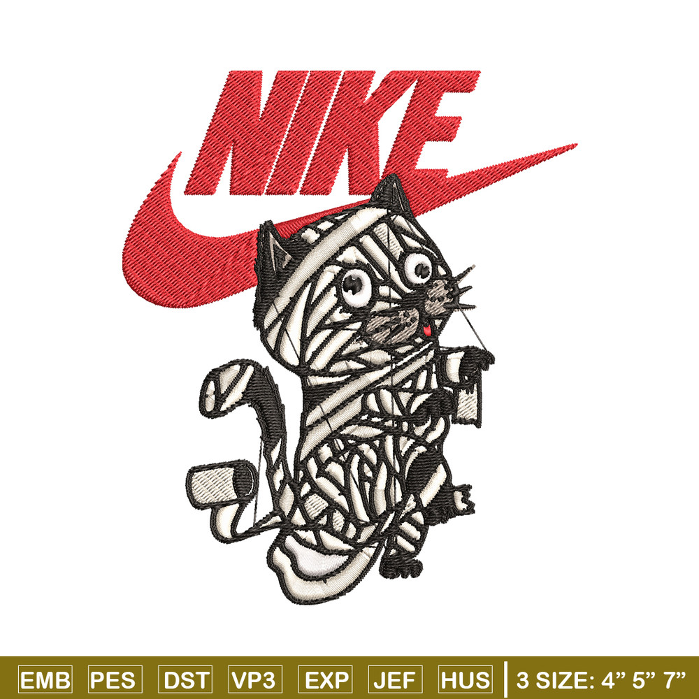 Cat Mummy Nike Embroidery design, Cat Mummy Nike Embroidery, Nike design, Embroidery file, Instant download..jpg