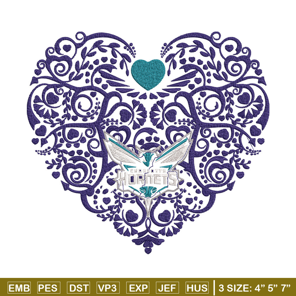 Charlotte Hornets heart embroidery design, NBA embroidery, Sport embroidery, Embroidery design, Logo sport embroidery..jpg