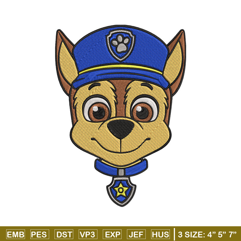 Chase dog Embroidery Design, Paw Patrol Embroidery, Embroidery File,Anime Embroidery, Anime shirt, Digital download.jpg