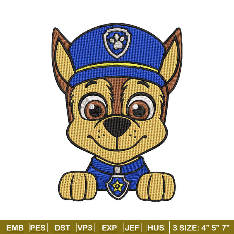 Chase Embroidery Design, Paw Patrol Embroidery, Embroidery File, Anime Embroidery, Anime shirt, Digital download.jpg