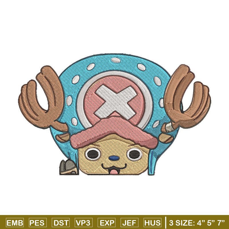 Chopper Peeker Embroidery Design, One piece Embroidery, Embroidery File, Anime Embroidery, Anime shirt, Digital download.jpg