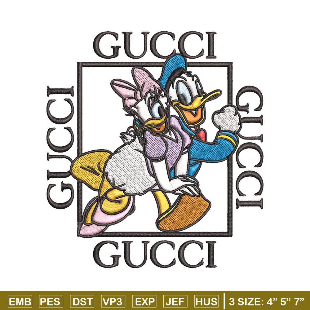 Daisy And Donald Duck Gucci Embroidery design, Disney Embroidery, cartoon design, Embroidery File, Digital download..jpg