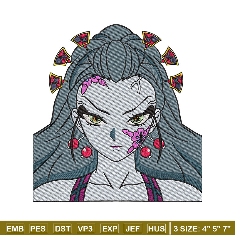 Daki face Embroidery Design, Demon slayer Embroidery, Embroidery File, Anime Embroidery, Anime shirt, Digital download.jpg