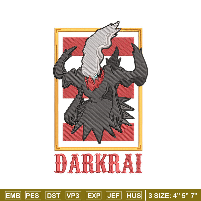 Darkrai poster Embroidery Design, Pokemon Embroidery, Embroidery File, Anime Embroidery, Anime shirt, Digital download.jpg