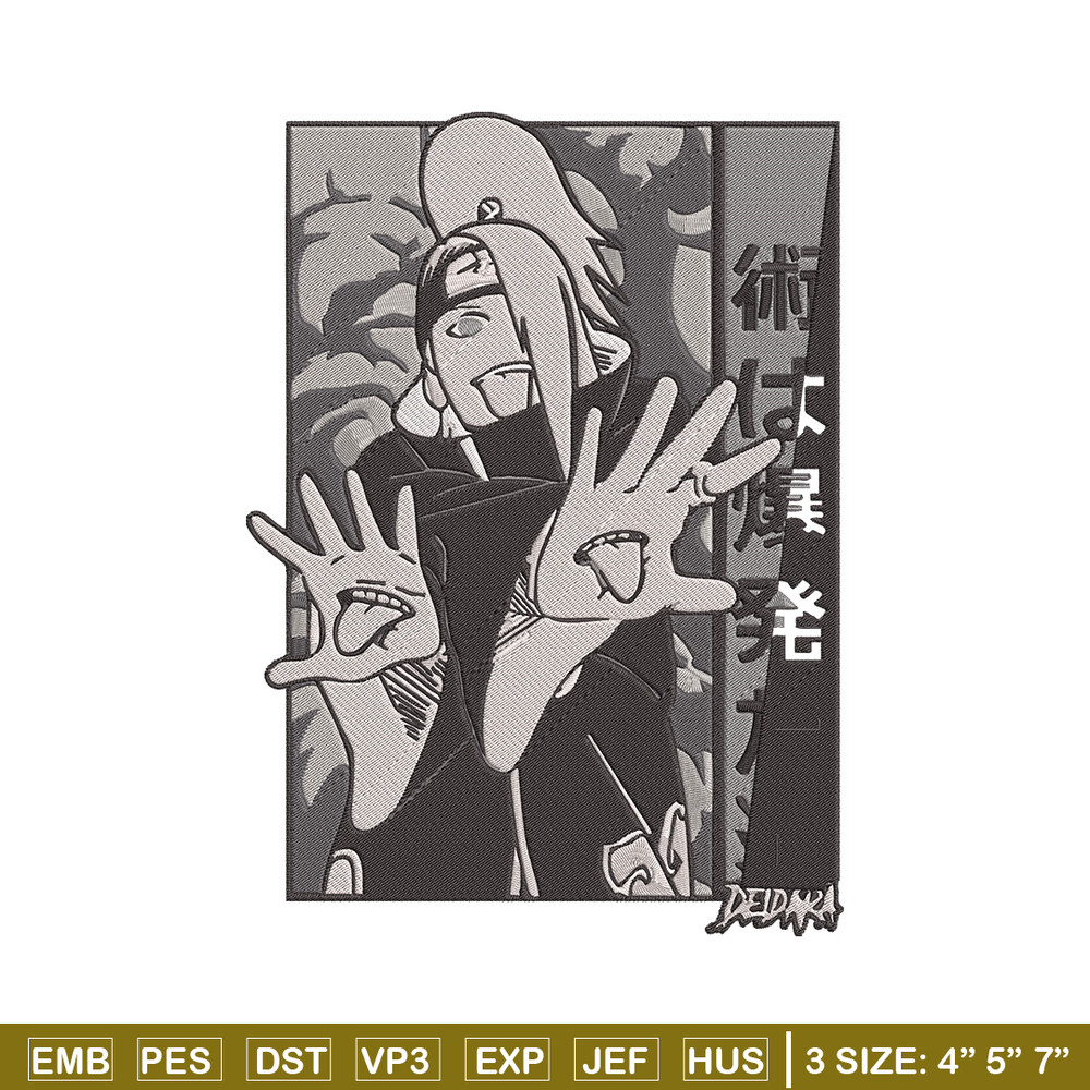 Deidara poster Embroidery Design, Naruto Embroidery, Embroidery File, Anime Embroidery, Anime shirt, Digital download.jpg
