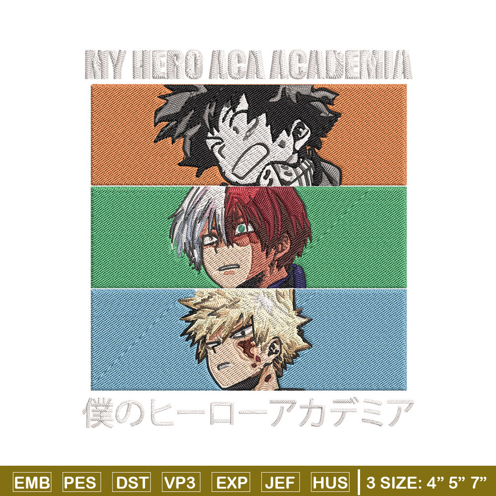 Deku friends Embroidery Design, Mha Embroidery, Embroidery File, Anime Embroidery, Anime shirt, Digital download.jpg