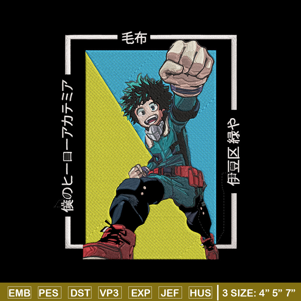 Deku poster Embroidery Design, Mha Embroidery, Embroidery File, Anime Embroidery, Anime shirt, Digital download..jpg