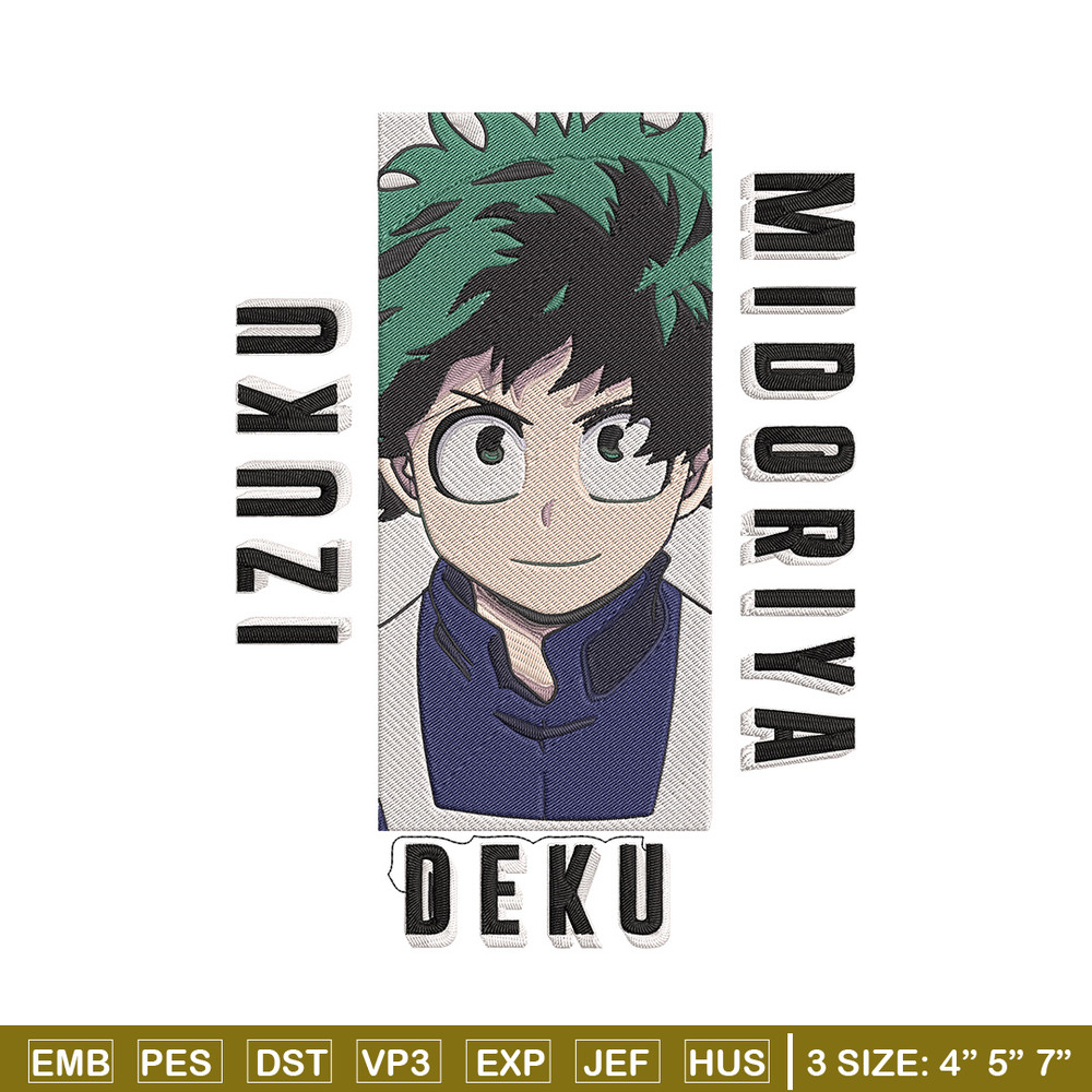 Deku poster Embroidery Design, Mha Embroidery, Embroidery File, Anime Embroidery, Anime shirt, Digital download.jpg
