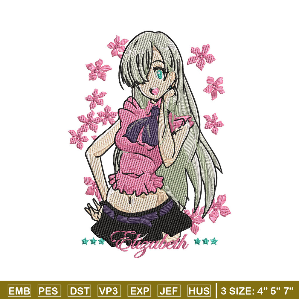Elizabeth Embroidery Design, Seven Deadly Sins Embroidery, Embroidery File,Anime Embroidery,Anime shirt,Digital download.jpg