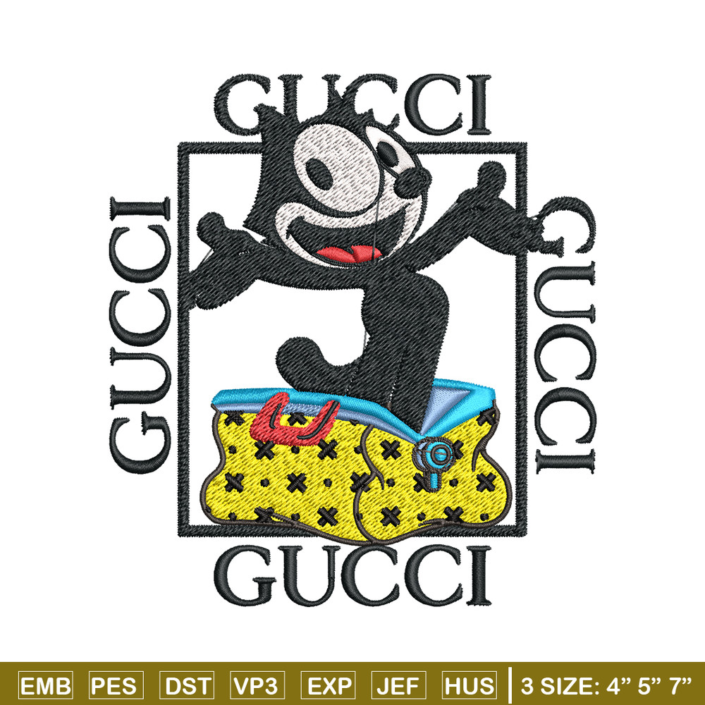 Felix The Cat Gucci Embroidery design, Felix The Cat Embroidery, cartoon design, Embroidery File, Digital download..jpg