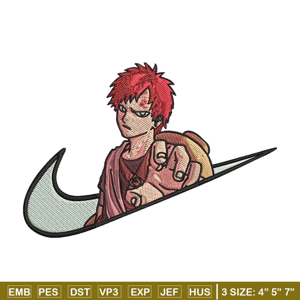Gaara x nike Embroidery Design, Naruto Embroidery, Embroidery File, Nike Embroidery, Anime shirt, Digital download.jpg