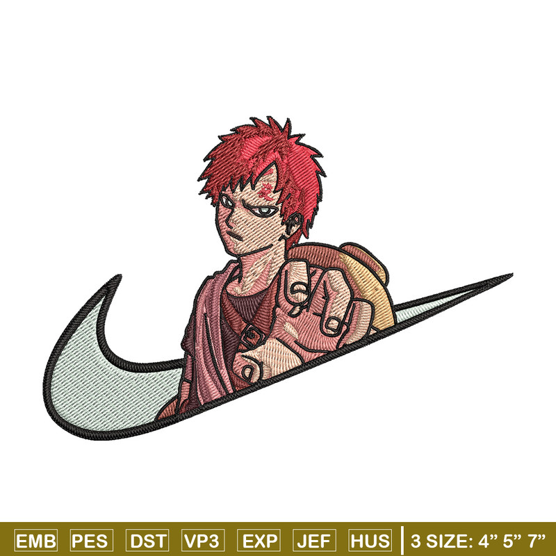 Gaara x nike Embroidery Design, Naruto Embroidery, Embroidery File, Nike Embroidery, Anime shirt, Digital download.jpg