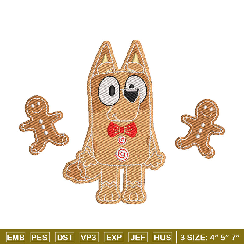 Gingerbread Bluey embroidery design, Bluey embroidery, Chrismas design,Embroidery file,Embroidery shirt,Digital download.jpg