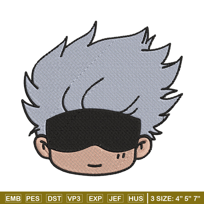 Gojo chibi Embroidery Design, Jujutsu Embroidery, Embroidery File, Anime Embroidery, Anime shirt, Digital download.jpg