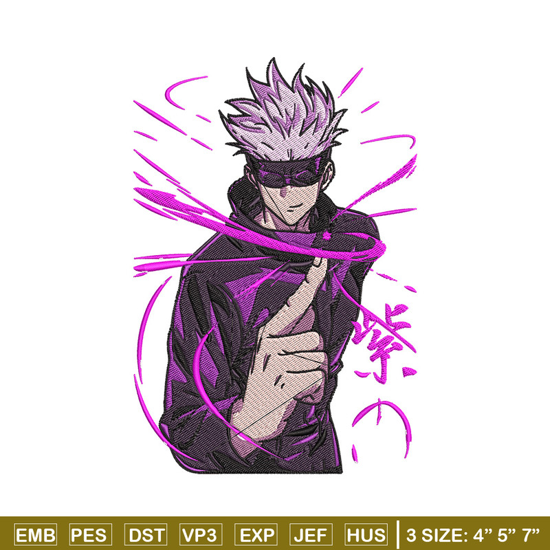 Gojo poster Embroidery Design, Jujutsu Embroidery, Embroidery File, Anime Embroidery, Anime shirt, Digital download..jpg