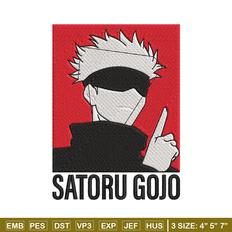 Gojo poster Embroidery Design, Jujutsu Embroidery, Embroidery File, Anime Embroidery,Anime shirt, Digital download.jpg