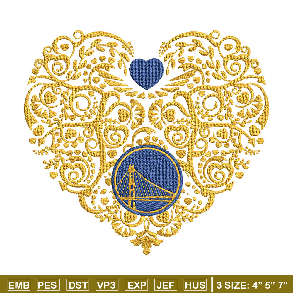 Golden State Warriors heart embroidery design, NBA embroidery,Sport embroidery, Embroidery design,Logo sport embroidery.jpg