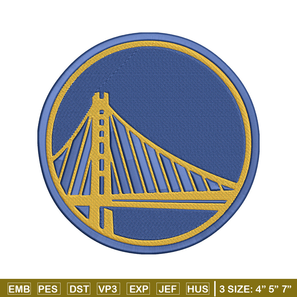 Golden State Warriors logo embroidery design, NBA embroidery,Sport embroidery, Embroidery design,Logo sport embroidery..jpg
