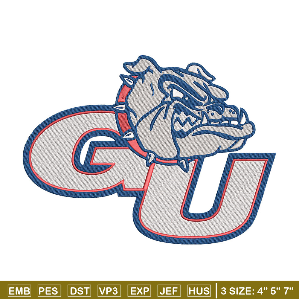 Gonzaga University logo embroidery design, Sport embroidery, logo sport embroidery, Embroidery design, NCAA embroidery.jpg